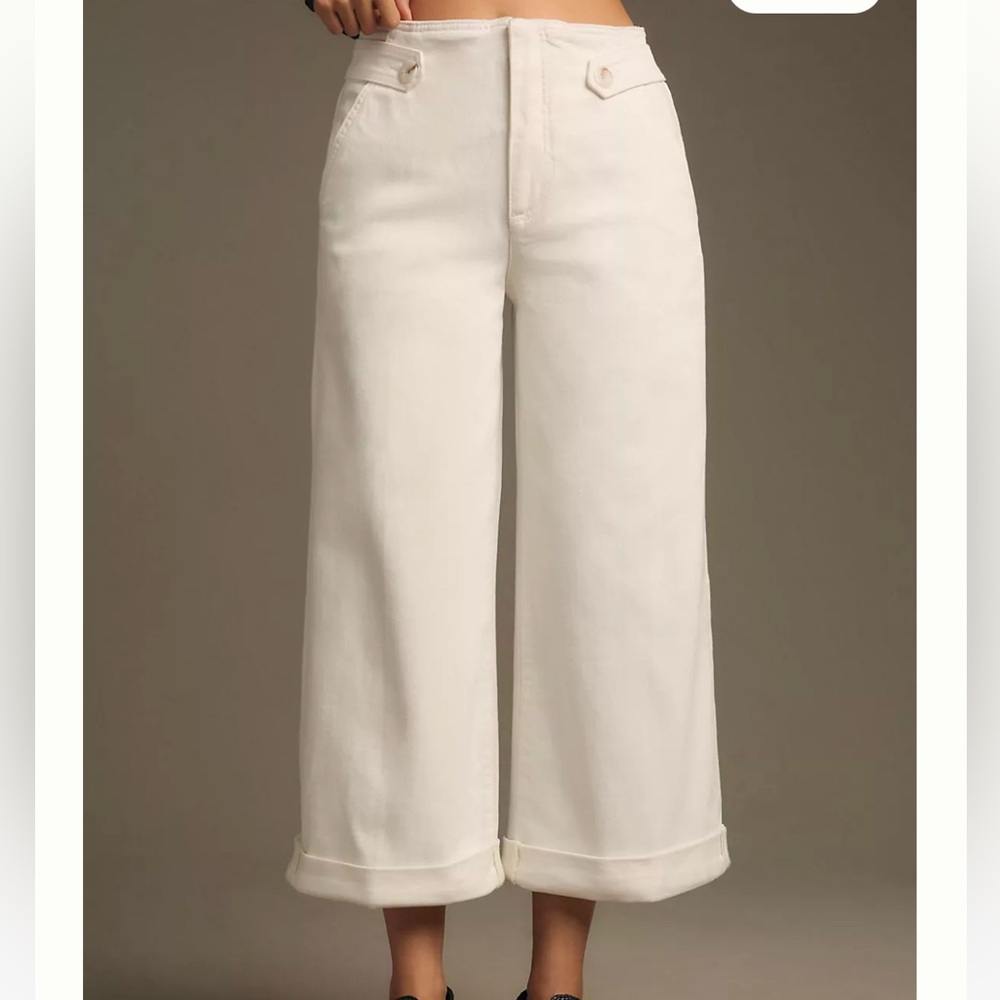 Anthro MAEVE CROPPED EX HIGH-RISE WIDE-LEG JEANS. Size 29. NWT. - Picture 2 of 4